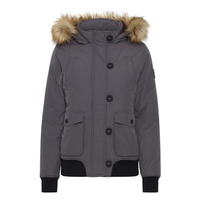 Winterjacke OXMO "Winterjacke OXAcila", Damen, Gr. M, grau (iron gate), Obermaterial: 100% Nylon NY., Jacken Winterjacke