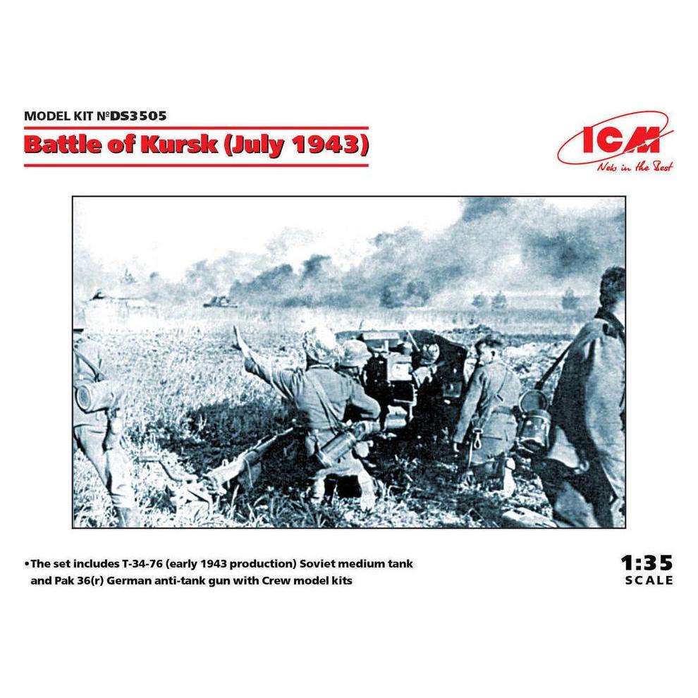 ICM Battle of Kursk(July 1943)(T-34-76(early 1943),Pak 36(r )with Crew(4 figures)) (DS3505)