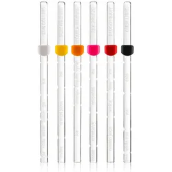 Dutch Creative Brands Vacu Vin Rezeptstab 6er Set, Rührstäbe mit Cocktailrezepten und Abmessungen, Silikon, Kunststoff, Bunt, 78600606