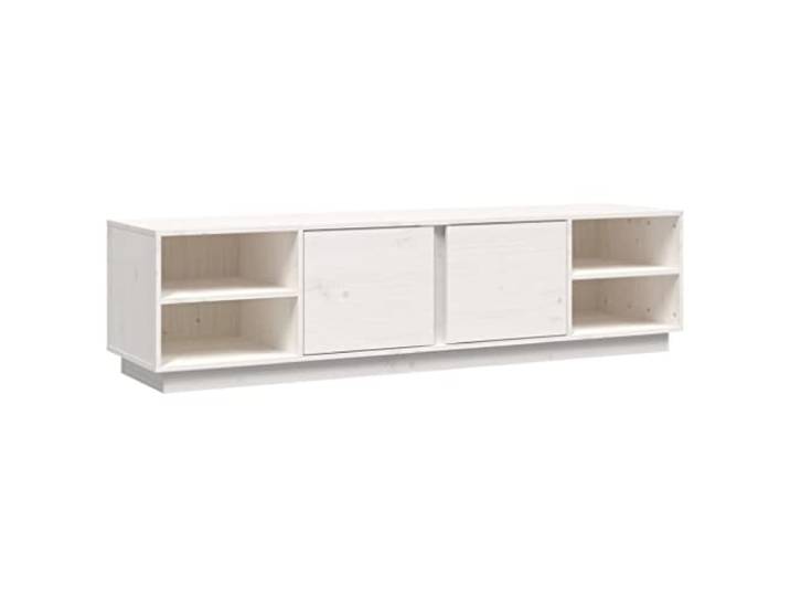 vidaXL TV Schrank Lowboard TV Möbel Tisch Board Sideboard Fernsehtisch Fernsehschrank HiFi-Schrank Wohnzimmer Weiß 156x40x40cm Massivholz Kiefer