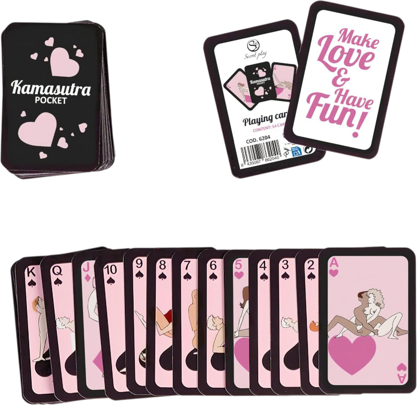 Secret Play Pocket Kamasutra - Sexstilling-Kortspil (54 Kort)