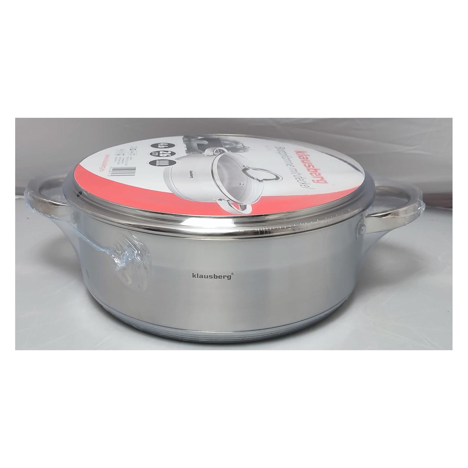 Klausberg Flat pot 26cm KB-7173 (Kochtopf, Edelstahl) (B07772GD64)
