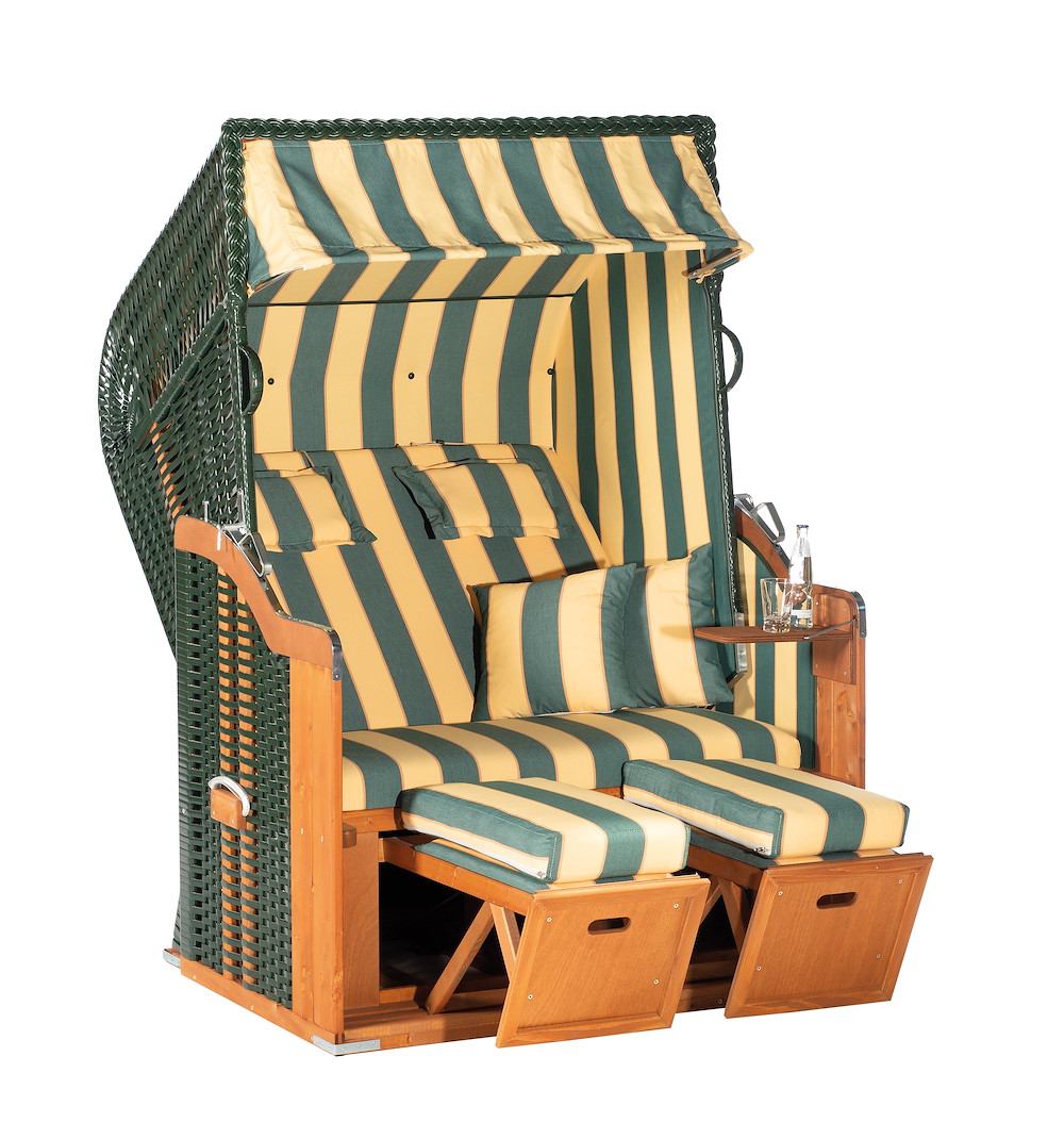 MUESING Strandkorb Rustikal 250 PLUS PVC-KS grün, Nord. Fichte 16938509
