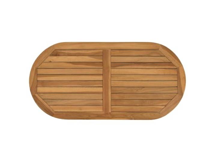 Tischplatte Arbeitsplatte Schreibtischplatte Oval Massives Teakholz Natur