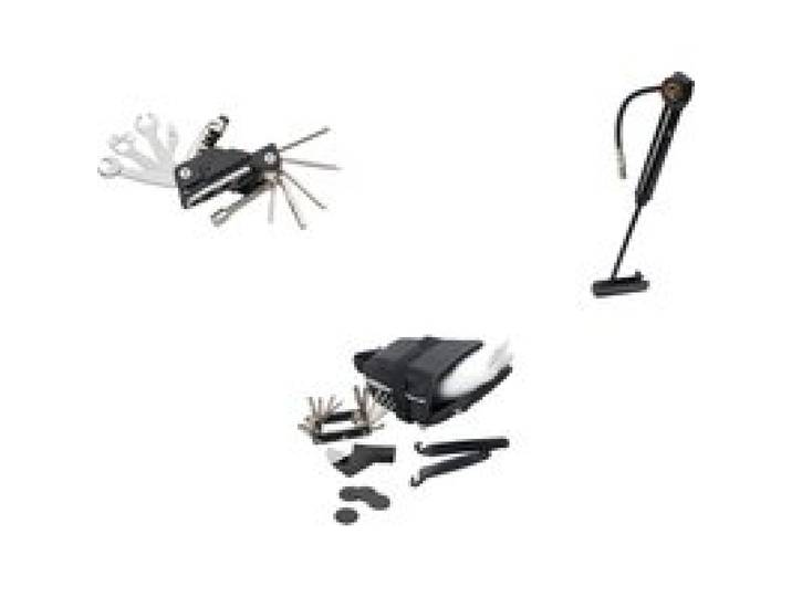 CRIVIT Outil multifonction pour vélo, sacoche de selle avec outils ou mini-pompe à manomètre