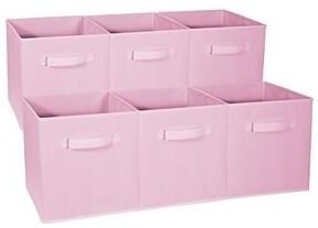 Sorbus Foldable Storage Cubes - 6 Pack, Pastel Pink