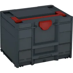 Tanos systainer3 Combi M 287 anthrazit (RAL 7016), Verschluss karminrot (RAL 3002), Griff karminrot (RAL 3002) - 83550047.2