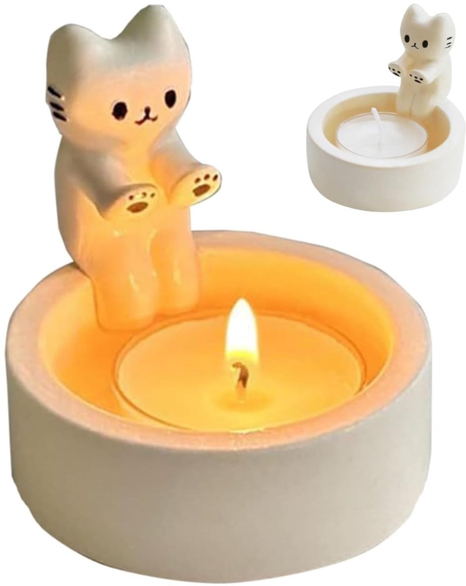 Solidchoice Kandelaar Kat Kaarsenhouder voor Tealights