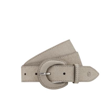 Ledergürtel TAMARIS "Florence", Damen, Gr. 110, cream, Rindsleder, Gürtel Ledergürtel, aus Rindsleder, mit lederbezogener halbrunder Schließe