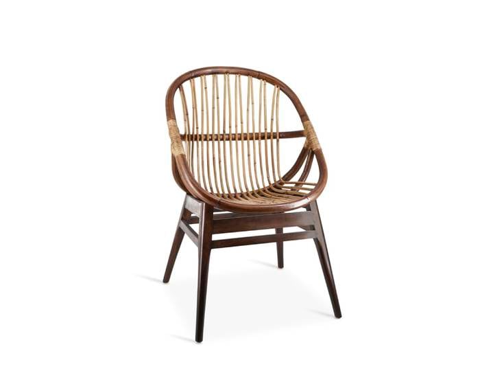 Fauteuil en bois de mindi et rotin