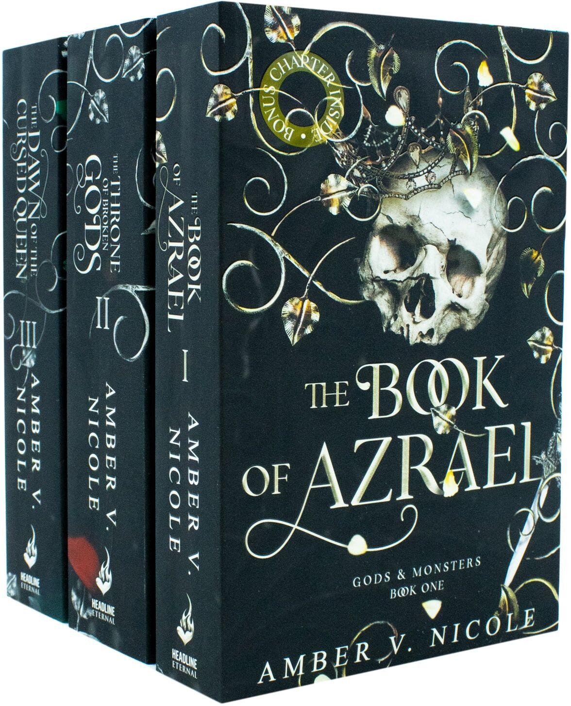 HACHETTE Gods & Monsters Series 3 Books Collection Set (The Book of Azrael, The Throne of Broken Gods, The Dawn of the Cursed Queen)