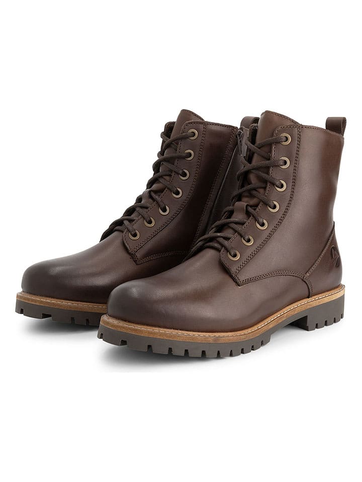 TRAVELIN' Leder-Boots in Braun - 44