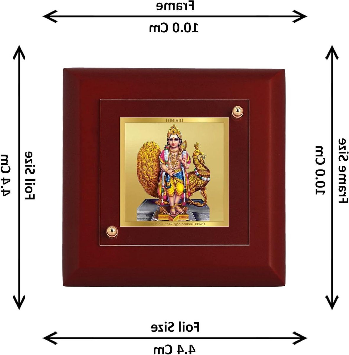 Vergulde fotolijst met 24 karaat goudfolie voor wanddecoratie, 95 x 95 cm