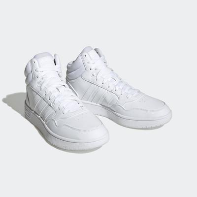 Sneaker ADIDAS SPORTSWEAR "HOOPS 3.0 MID", Herren, Gr. 38,5, weiß (cloud weiß, cloud weiß, cloud weiß), Synthetik, Textil, Schuhe Sneaker