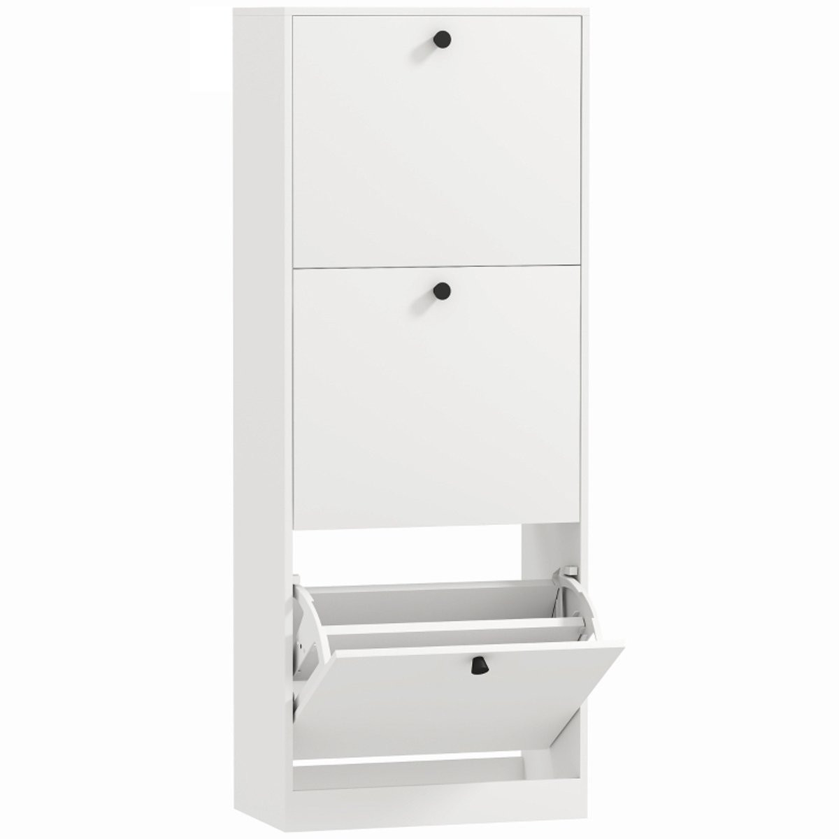 Zylaro Schoenenkast met laden voor de hal, Wit