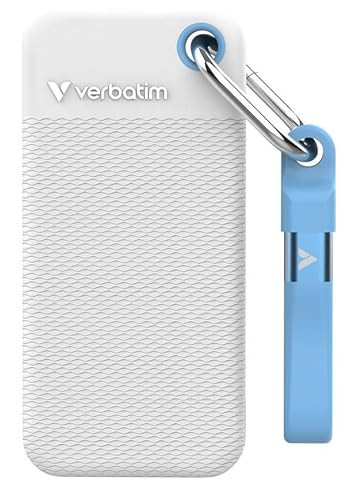 Verbatim Pocket SSD 1 TB externe SSD USB 3.2 Gen 2 wit en lichtblauw
