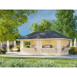 Palmako Kiosk Bianca 16,6 m2 Set 112 - 28 mm naturbelassen