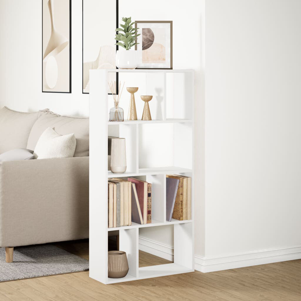 17 Stories Schrey Book Cabinet Bookcase White (8 Shelves) 120cm H x 60cm W x 20cm D