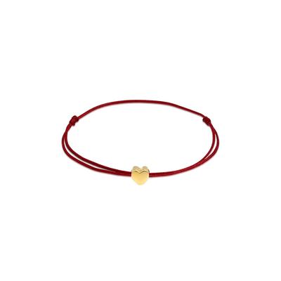 Armband ELLI "Herz Liebe Textil Romantik 925 Silber" Gr. 16, gold, Armbänder, Damen, 16cm, ohne Stein, Silber 925 (Sterlingsilber), Armband