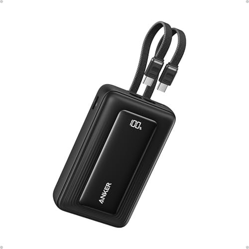 Anker Zolo Powerbank 20.000mAh 45W met 2 geïntegreerde USB-C kabels