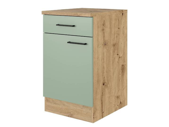 Unterschrank 50cm Grün/Grün/Eiche