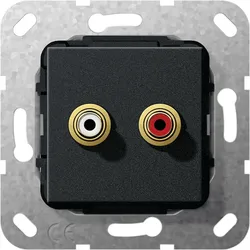Gira Einsatz Cinch Audio Gender Changer (schwarz, matt)