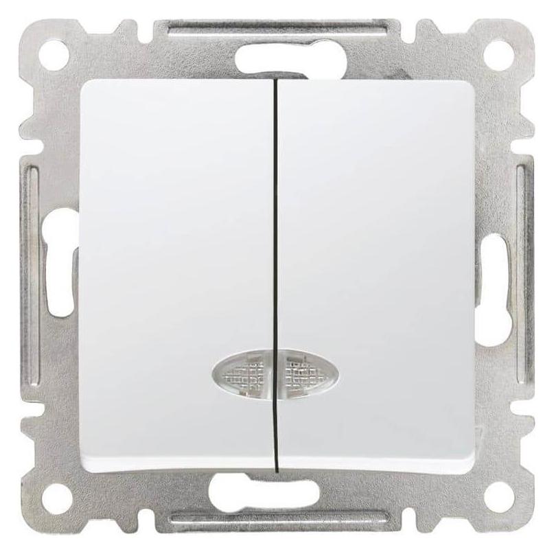 Makel Lilium Natural Modul 2-fach Serienschalter mit Beleuchtung weiss (47721535)