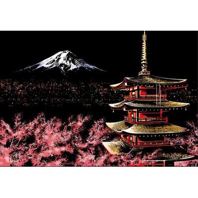 Figured'Art Kratzbild A3 Mount Fuji in Japan