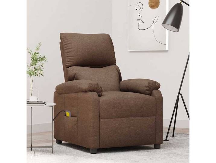 vidaXL Massagesessel, Massagesessel Braun Stoff