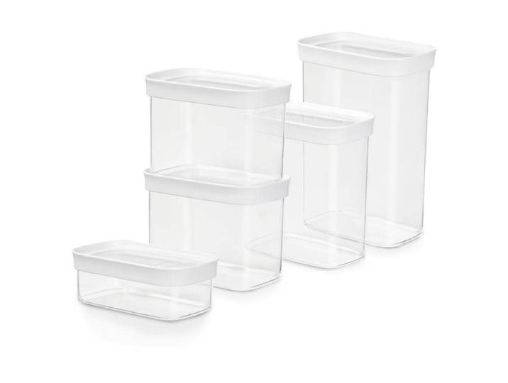 Vorratsdose EMSA Optima 5 Stück Transparent , transparent, Kunststoff, Lebensmittelaufbewahrungsbehälter, Vorratsdose