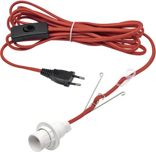 Konstsmide 2998-550 Anschlußset für Weihnachtsstern Glühlampe, LED Rot mit Schalter
