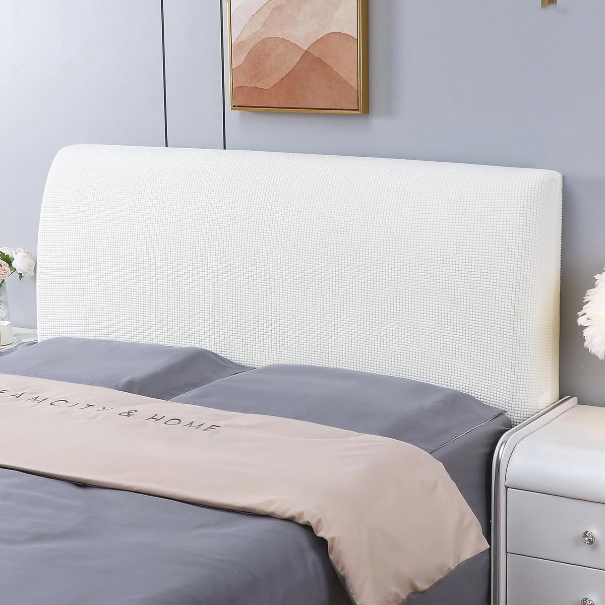 Rekbare bedhoofdbordhoes - Stofdichte beschermhoes voor bedhoofdbord en rugbescherming, 150 cm