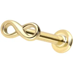 14 Karat Gold Labret mit Push Fit UNENDLICHKEIT