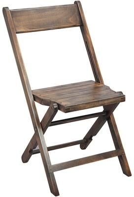 Flash Furniture 2-Pack Slatted Wood Folding Wedding Chair - Antique Black