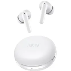 QCY Earphones TWS T13 ANC2, ANC (white) (ANC, 30 h, Kabellos), Kopfhörer, Weiss