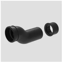 Sanit WC-Anschlussbogen 5893600000 etagiert um 50 mm, schwarz, DN 90/100