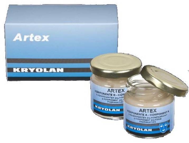 Kryolan Bereiding van siliconen met 2 componenten, transparant, vloeibaar – waterdichte pasta voor make-up, Halloween, wonden, littekens