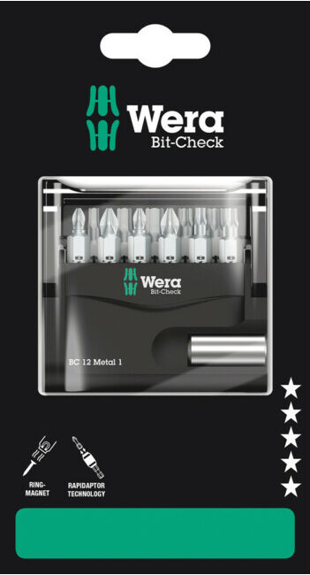 Jeu d'embouts Wera Bit-Check 12 Metal 1 SB, 12 pièces (05136393001)