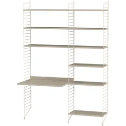 Funktionales Standregal mit Schreibtisch Beige Beige