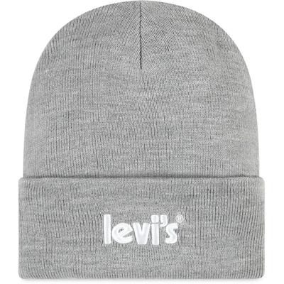 Beanie LEVI'S KIDS "LAN POSTER LOGO BEANIE", Jungen, dunkelgrau he, Kunstfaser, Mützen Beanie, UNISEX