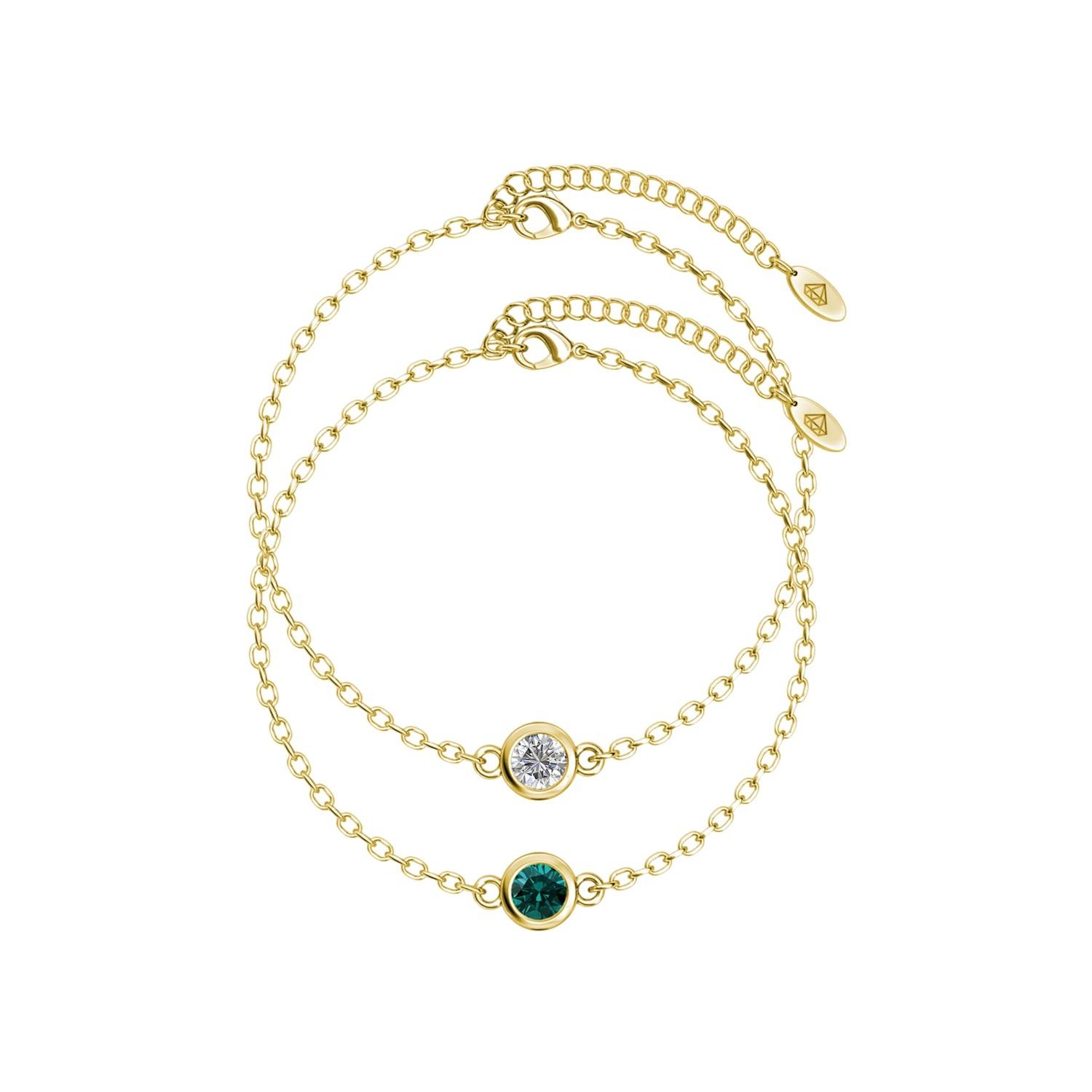 Geburtsstein-Armbänder - Gold, Kristall und Grün