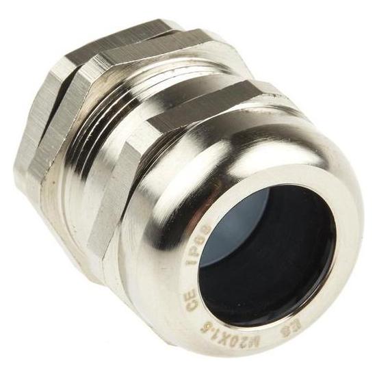 RS PRO M20 Brass Cable gland + locknut,8-14mm (8319024)