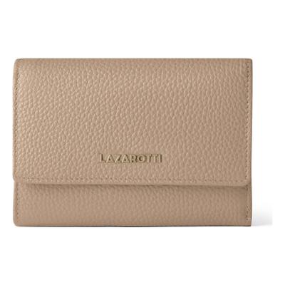 Geldbörse LAZAROTTI "Bologna Leather XL Geldbörse mit Zip-Around Fach Leder 14 cm", Damen, beige, Leder, Kleinlederwaren