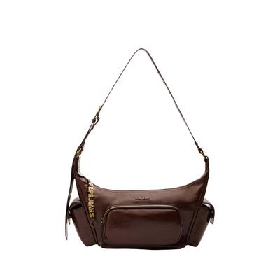Umhängetasche PEPE JEANS "crossbody bag IDRIS", Damen, Gr. onesize, braun, 100% Polyurethan, Taschen Umhängetasche