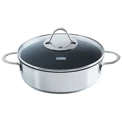 Kelomat Schmorpfanne Perfekt mit Deckel Ø24 cm Edelstahl Backofenpfanne
