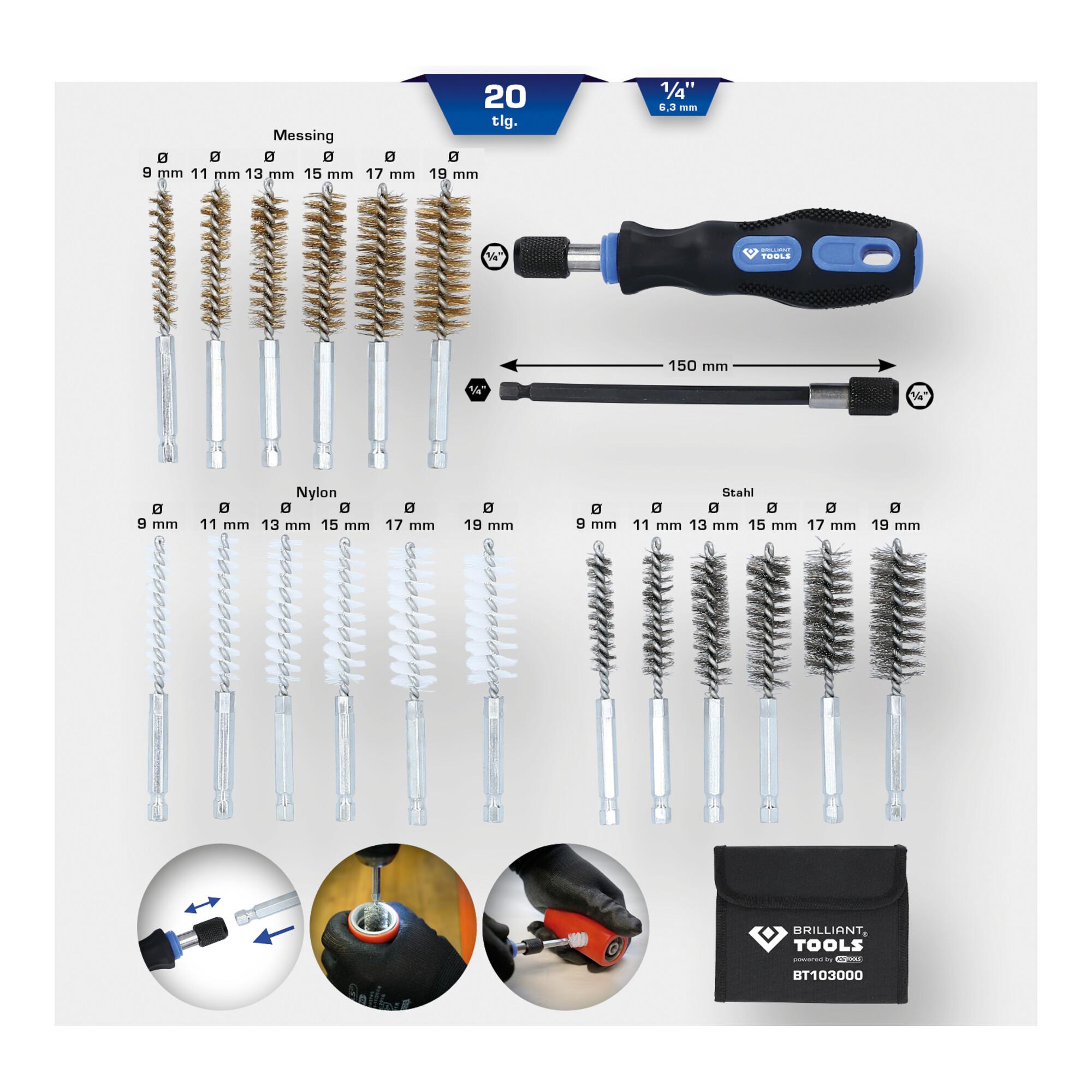 Brilliant Tools Reinigungs-Bürsten-Satz, 20-tlg (BT103000)