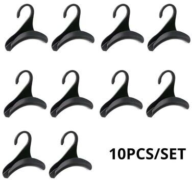 Perfect Picks Market Space Saving Hanger Hooks For Stackable Hangers & Closet Organizer black 10pcs