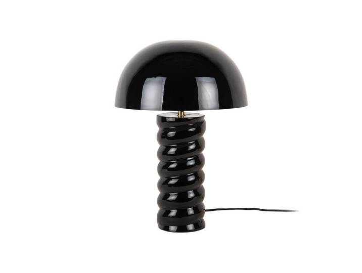 Tischlampe Milano - Designleuchte aus Eisen mit Spiralsockel - Schwarz - Luxusbetten24