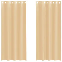 vidaXL Voile Vorhänge mit Ösen 2 Stk. Sandfarbe
