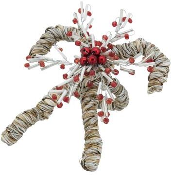 Saro Lifestyle Whimsical Joy Candy Cane Napkin Ring (Set of 4) - Red/White